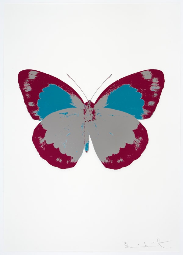 Damien Hirst The Souls II - Silver Gloss/Fuchsia Pink/Topaz, 2010 3 colour foil block on 300gsm Arches 88 archival paper. Signed and numbered. Published by Paul Stolper and Other Criteria 72 x 51cm OC7879 / 658-62 Edition of 15
