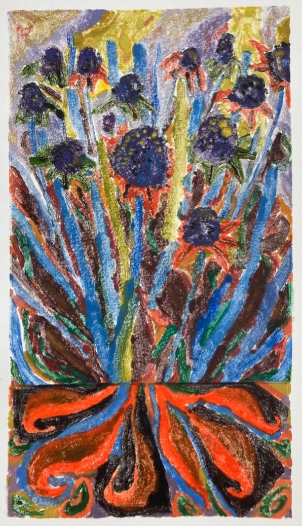 Lauren Bryden Between Roots, 2023 Monotype 1/1 on cotton rag Sheet 26 x 14.5 cm Signed, titled, and dated