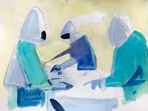 Susie Hamilton 3 Doctors, 2020 acrylic, pencil and pastel on paper 24 x 32cm signed titled dated