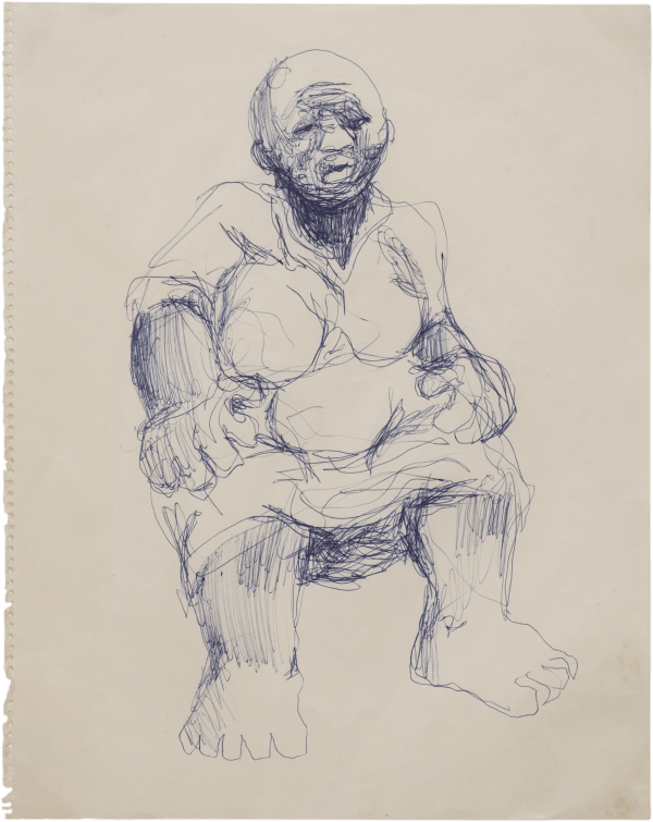 Dumile Feni, Untitled (Seated woman), c.1966
