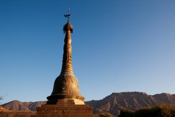 Paul Weinberg, The Peace Pagoda near Barrydale is believed to be the only such structure in Africa and is sadly a contested spiritual site. The pagoda clashes with the beliefs of the landowners who are Seventh Day Adventists. They have closed access to the site, Barryda, 2019-21