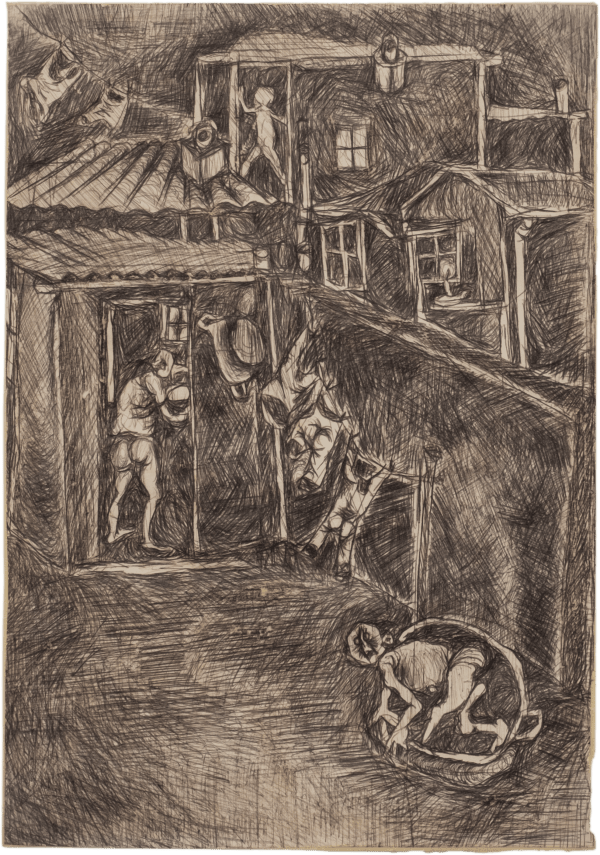 Dumile Feni, Wash Day, Douglas Lane, Durban, 1966/7