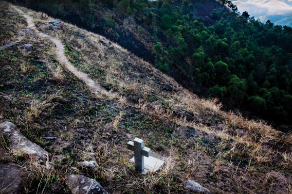 Paul Weinberg, The first Zulu Christian martyr, Maqhamusela Khanyile, was killed by Cetswayo for refusing to serve in the Zulu military on 7 March 1877. The site is visited regularly by church groups and traditional healers, Mpondweni Hill, Eshowe, KwaZulu-Natal, 2019-21