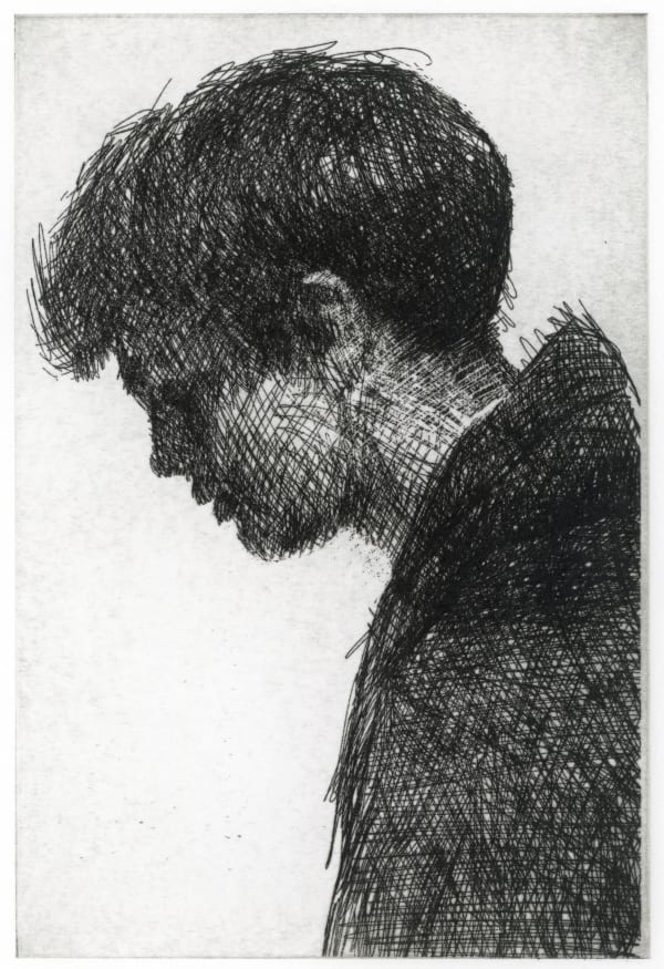 Peter Chater, Untitled, head down (from a photo by Winter Vandenbrink), 2025