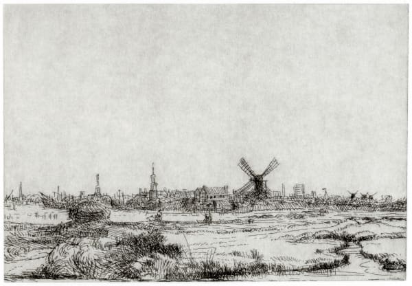 Peter Chater, After Rembrandt’s ‘View of Amsterdam’ (c. 1641), 2025