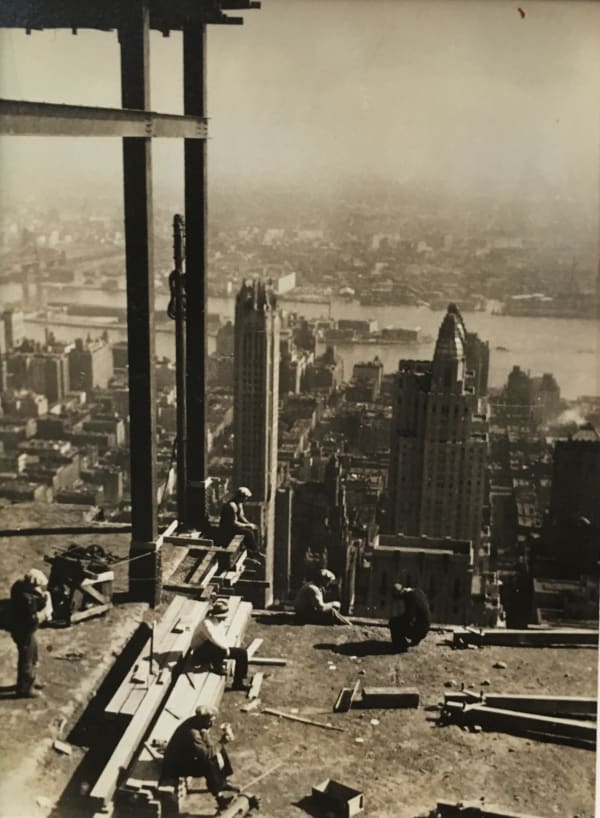 Fred Zinnemann Men on Skyscraper, 1931 Vintage gelatin silver print 4 1/16 x 2 15/16 inches