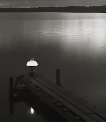 Kristoffer Albrecht, Oil Lamp on Jetty, 1989