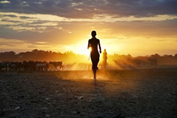 Steve McCurry, Running at Sunset, Ethiopia, 2012