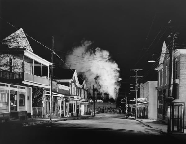 O. Winston Link, Officer Painter patrols the Main Street of Stanley, VA, 1957