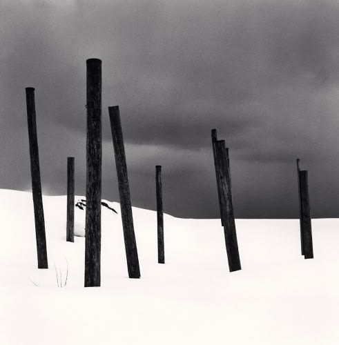Michael Kenna, Seven Posts in Snow, Rumoi, Hokkaido, Japan., 2004