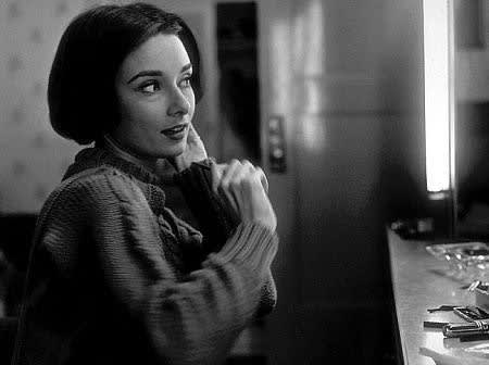 Sid Avery, Audrey Hepburn at her dressing table, Los Angeles, CA, 1957 / Printed Later