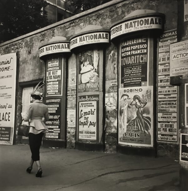 Janine Niepce, L' Elegante et les Colonnes Morris, Paris, 1950/Printed Later