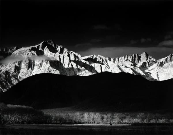 Ansel Adams, Winter Sunrise, Sierra Nevada from Lone Pine, CA, 1944 (Printed 1970's)