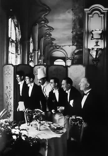 Elliott Erwitt, Waiters and chef, Hotel Ritz, Paris, France, 1969, printed later