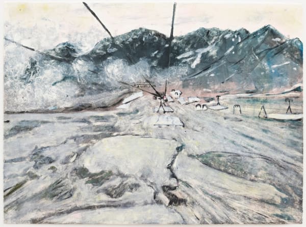 Andriu Deplazes, Télécabine entre glace et roches (Cable car in the midst of ice and rocks), 2023