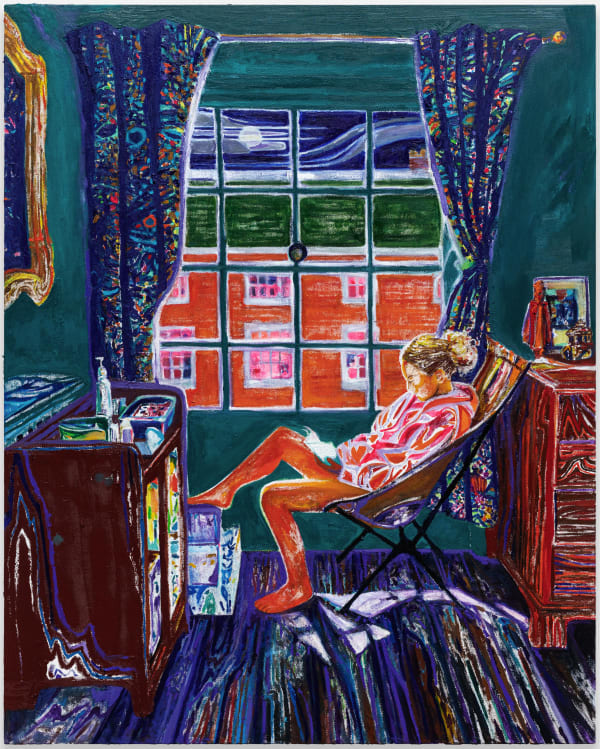 Raffi Kalenderian, Stripey Reading (Before the Moon Falls), 2022-2023