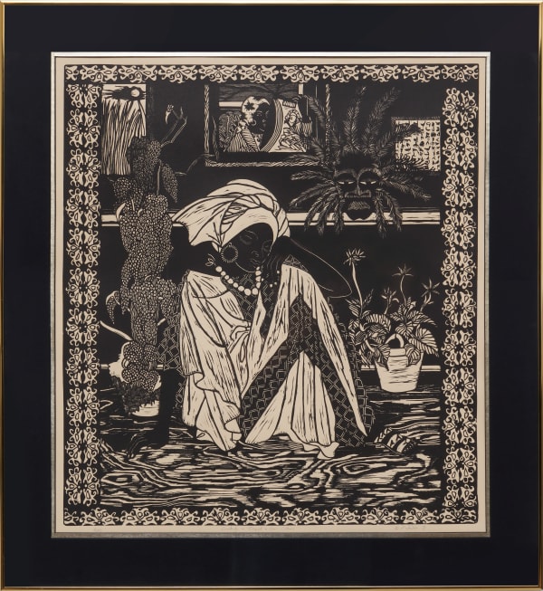 Nefertiti Goodman Creativity is Inherent in Our Culture, 1975 Carved Linoleum Block 33 1/8 x 30 5/8 in. 84.1 x 77.6 cm 9 of 25