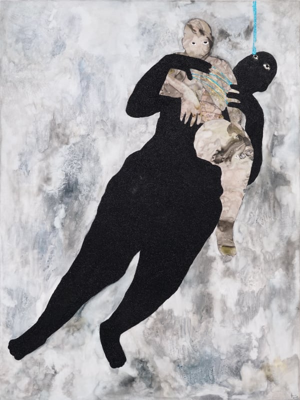 Florine Démosthène Contradiction, 2018 Ink, mylar, oil stick and glitter on canvas 48 x 36 in. 121.9 x 91.4 cm