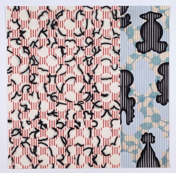 Charles Burwell Linear Fragments, 2008 Mixed media on paper 35 1/2 x 35 1/2 in. 90.2 x 90.2 cm