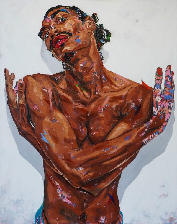 Megan Lewis I can't stay here if I want to remain in integrity with my soul, 2025 Oil on fabric stretched on canvas 60 x 36 in. 152.4 x 91.4 cm