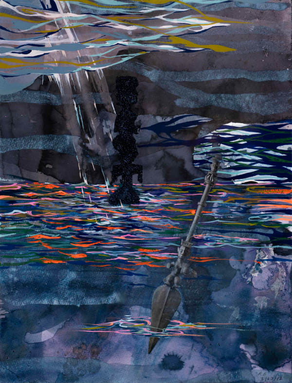 Radcliffe Bailey Storm, 2012 Gouache with collage on paper 17 x 13 in. 43.2 x 33 cm