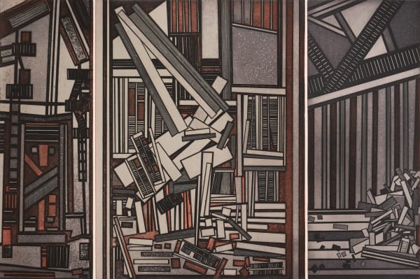 Mavis Pusey Within Manhattan, 1970, c. Color etching and aquatint 24 x 35 1/2 in. 61 x 90.2 cm