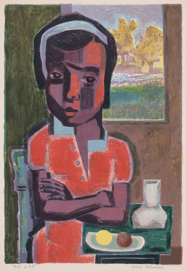 Robert Blackburn, Girl in Red, 1950