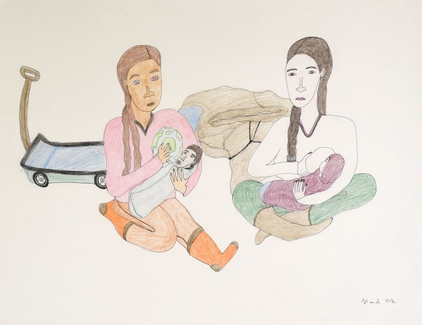 148-1910, 2015 Graphite, crayons de couleurs et encre / Graphite, coloured pencils and ink Shuvinai Ashoona 19 3/4 x 25 5/8 " 50 x 65 cm