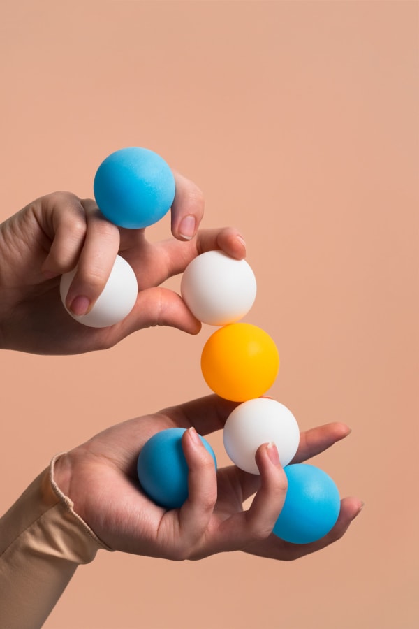 Adad Hannah, Handheld Case Study (White, Orange, Blue) 1, 2018