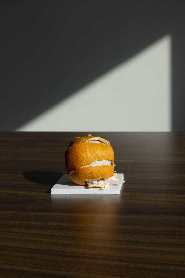 Chih-Chien Wang, Orange Peel On Ceramic Ball, 2020