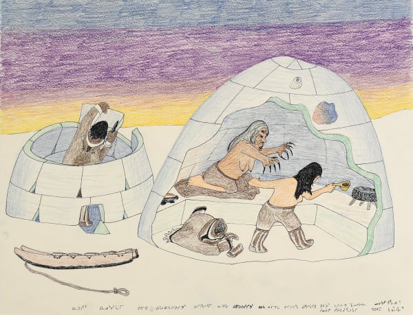 033-1585, 2004-2005 Crayon de couleurs et encre / Coloured pencil and ink Kananginak Pootoogook 20 x 26 1/8 " 50.8 x 66.4 cm