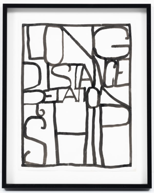 Long distance relationship , 2018 Encre sur papier calque / Ink on tracing paper Mark Clintberg 13 1/4 x 10 3/4 " 33.7 x 27.3 cm