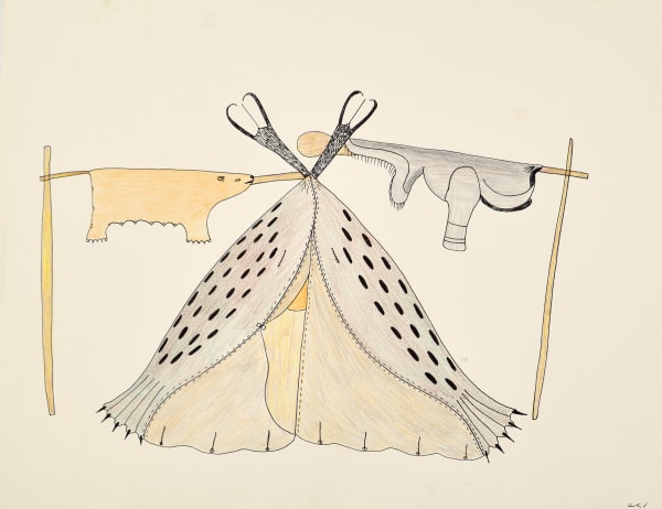 Untitled (032-4266), 1999- 2000 graphite, crayon de couleur et encre sur papier / graphite, colored pencil and ink on paper Napachie Pootoogook 19 3/4 x 26 in 50.3 x 66 cm