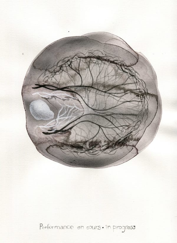 Caroline Boileau, Lecture à l’oreille – performance en cours , 2013