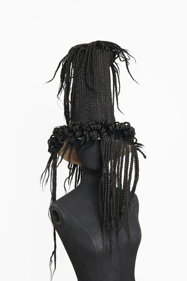 Joanne Petit-Frère, Braid "Development vs. Disruption" Crown (Woven, fusing eye-protector of ancestor to, eye projection of existing, futurite), 2021