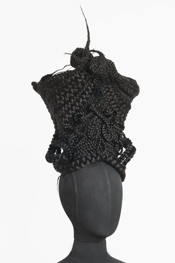 Joanne Petit-Frère, Empower Braid Crown (Woven, while reading bell hooks's "Rock My Soul"), 2020