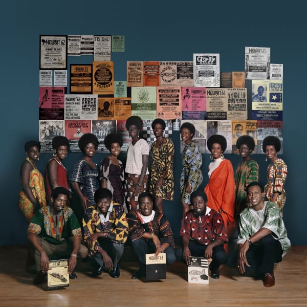 Kwame Brathwaite, Untitled (Naturally '68 photo shoot in the Apollo Theater featuring Grandassa models and founding AJASS members Kletus Smith, Frank Adu, Bob Gumbs, Elombe Brath and Ernest Baxter), 1968 c.