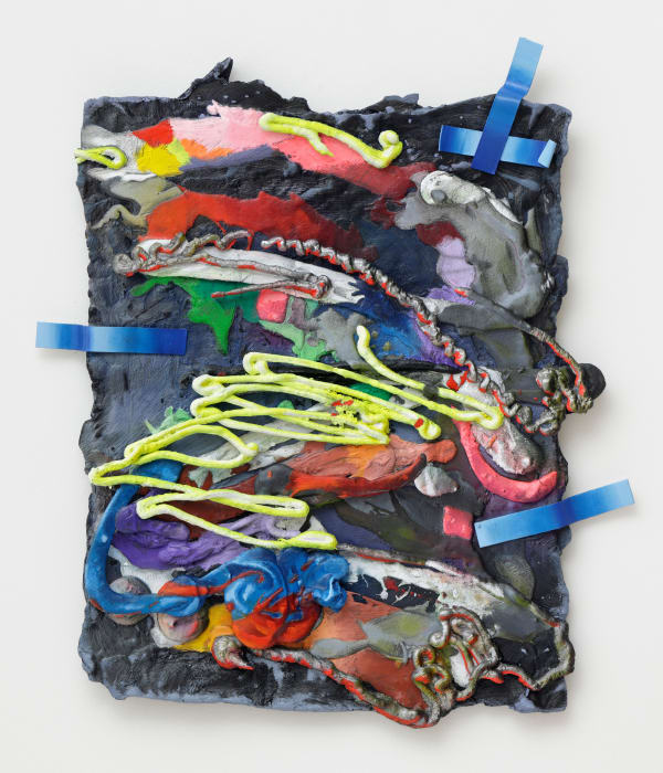 Katy Cowan, a fluorescent wrestling; built from line, 2025