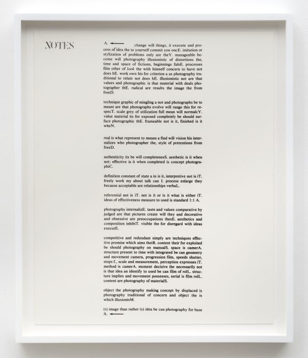 Lew Thomas, NOTES, 1972 reprinted from San Francisco Camera, Vo. 1 No. 6, 1978/2015