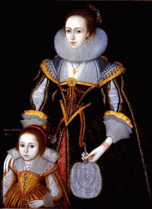 Follower of Paul van Somer, Portrait of Margaret Phesant and her mother, c. 1620