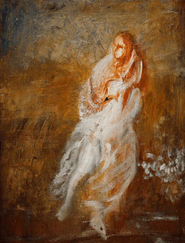 Ambrose McEvoy Study of a Female Figure in white dress in c. 1900-1905 currently for sale at Philip mould & company