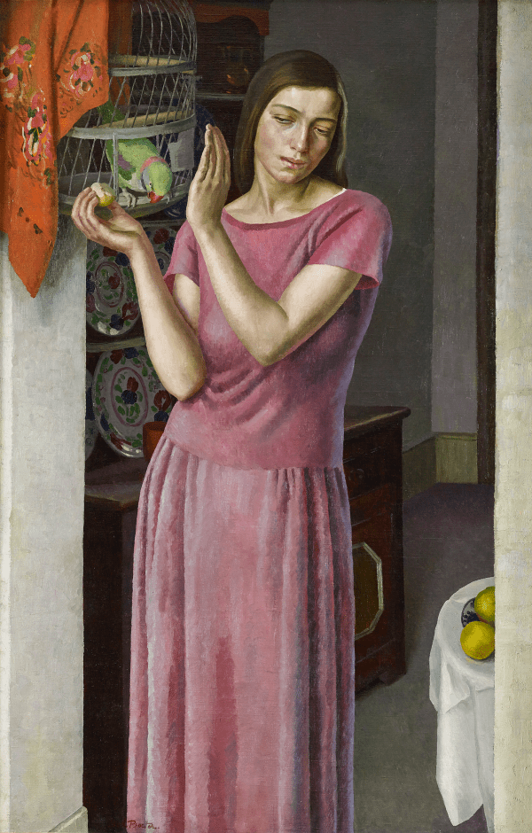Dod Procter, Girl with a Parrot, c. 1925