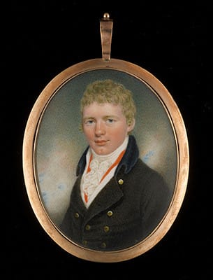 Peter Paillou the Younger, Portrait miniature of a Young Man called Thomas Ritchie, early 19th century