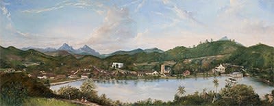 Anglo-Ceylonese School, Panoramic View of Kandy, Ceylon, 19th century