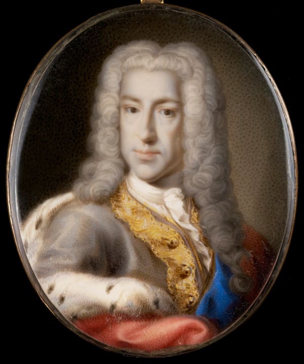 Veronica Telli, Portrait miniature of Prince James Francis Edward Stuart,'The Old Pretender', c. 1745