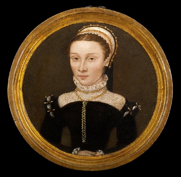 Anglo-Flemish School, Roundel portrait of a Lady of the court, Late 1540s/ early 1550s