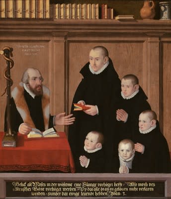 Brunswick School, Religious Instruction (recto); Crucifixion (verso), c. 1570