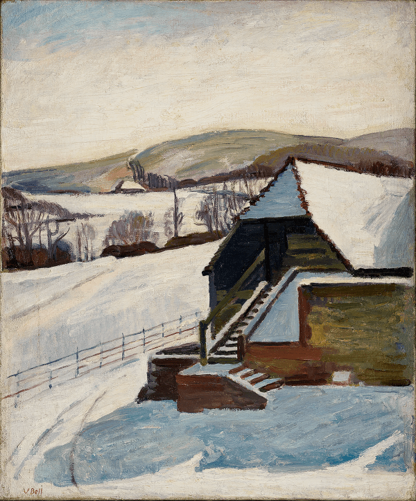 painting of charleston farm in winter by Bloomsbury artist Vanessa Bell