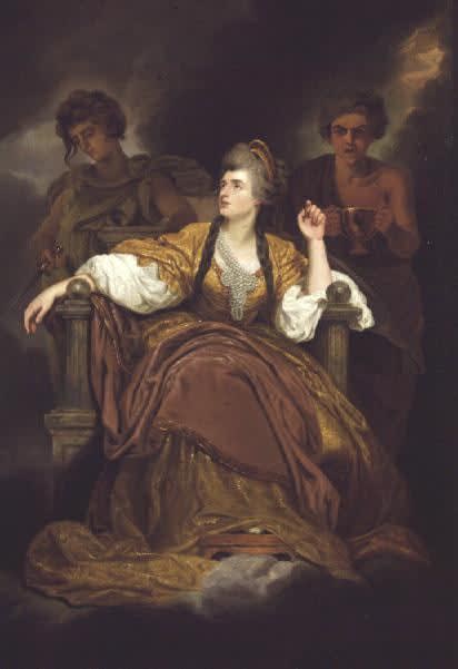 Moses Haughton, Portrait of Mrs Siddons (1755-1831) as the Tragic Muse, after Reynolds' portrait in the Dulwich Picture Gallery, c. 1800