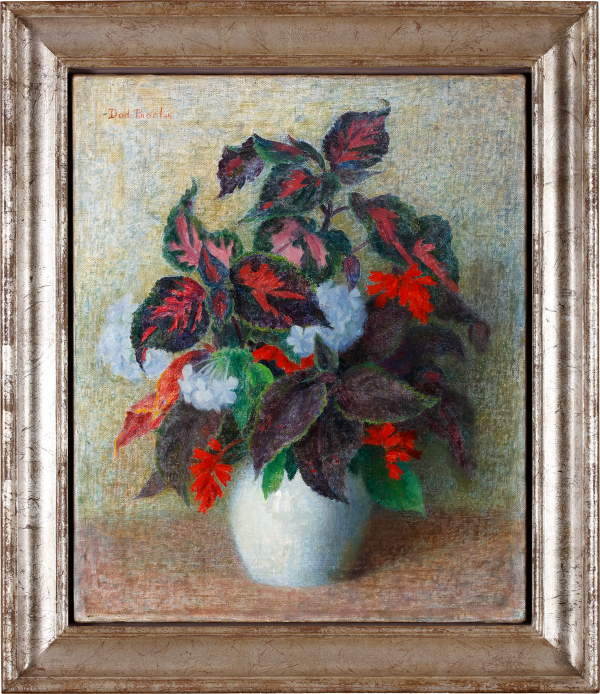 Dod Procter oil modern British painting Still life of flowers in c. 1950 currently for sale at Philip mould & company